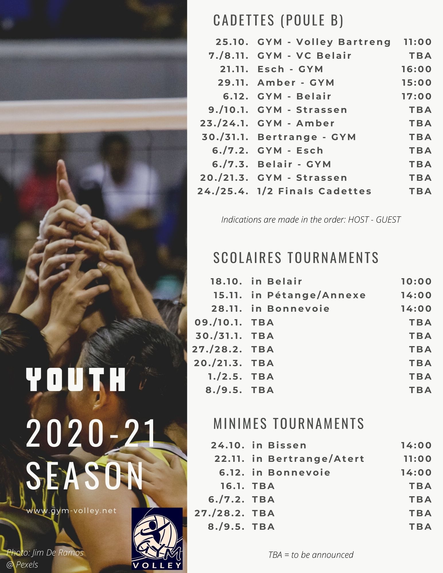 Season 2020 21 Schedule Youth 2